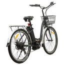 Ecotric 26inch Peacedove electric city bike with basket and rear rack - electricridesonly