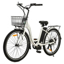 Ecotric 26inch Peacedove electric city bike with basket and rear rack - electricridesonly